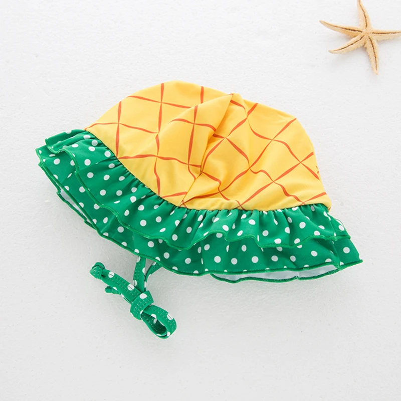 2023 Baby Swimwear Kids Girls Three Pieces Swimsuit Bikini Summer Children Cute Strawberry Pineapple Swimwear For Beach Vacation
