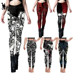 [Sei il mio segreto] Legging con stampa teschio nuovo Design Punk donna Legging pantaloni Fitness stile gotico caviglia donna Sexy Legging elasticizzato