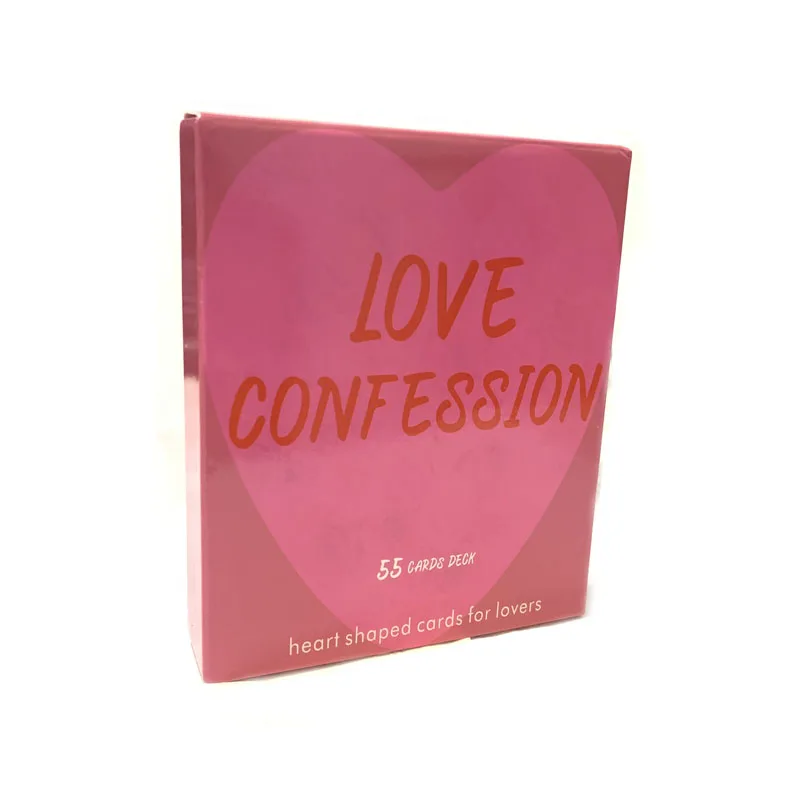 Love Confession Oracle Cards A 55 carte A forma di cuore per gli amanti di alta qualità Fortune Telling divinazione parole chiave d\'amore significato