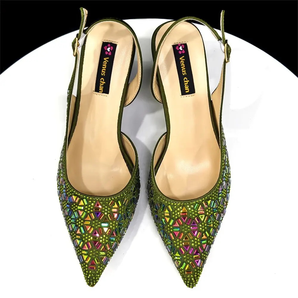 Luxury 2026 Women's Satin Slingback Heels with Rhinestone Embellishments & Pointed Toe - Stunning High Heels Ideal