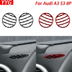 For Audi A3 S3 8P 2006 2007 Carbon Fiber Dashboard Defogger Air Vent Outlet Pnael Trim Cover Car Interior Accessories Sticker