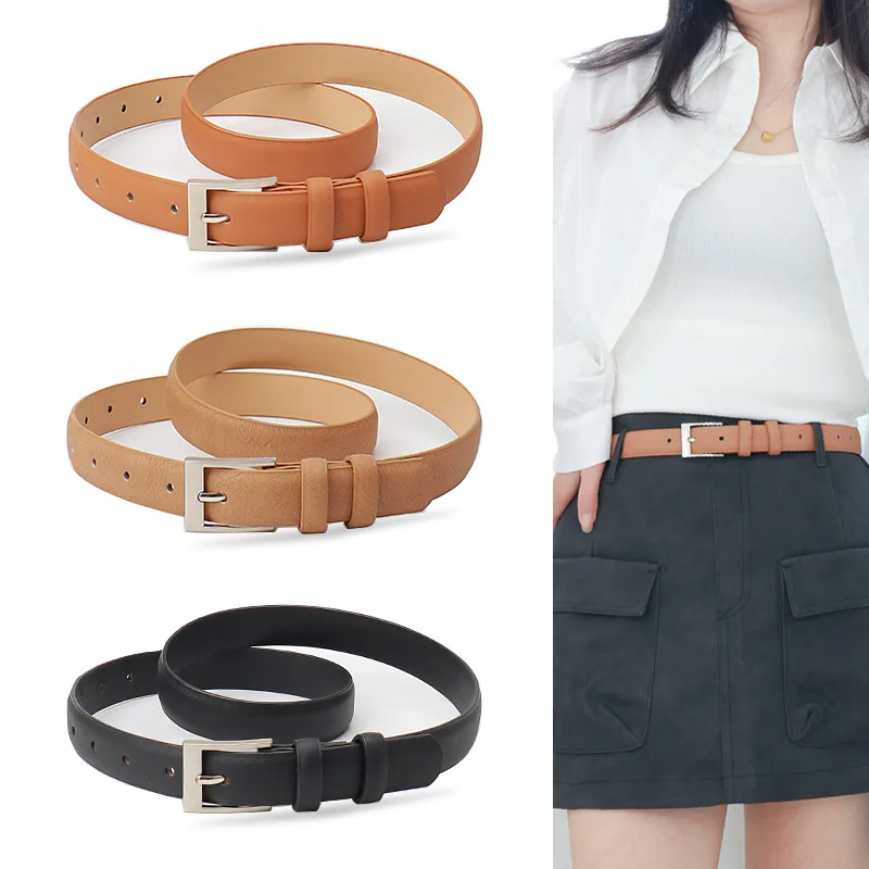 

New Commuter Versatile Belt Female Fashion Simple Pin Buckle Ladies with Dress Jeans Decorative Belt