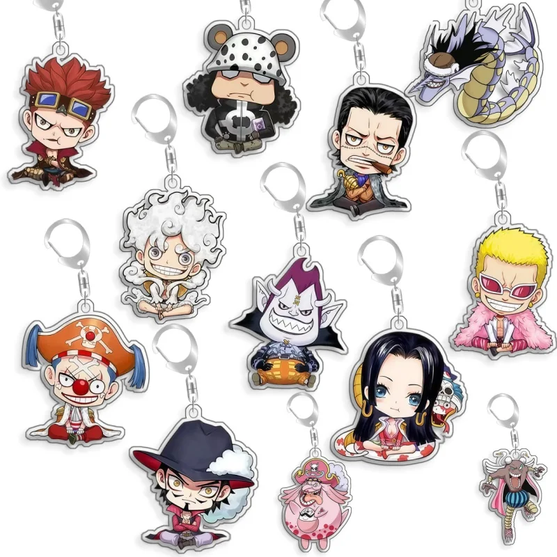 

Keychain OP OPTCG Card Dracule Mihawk Kaido Backpack Pendant Anime Game Fans Gift Recycled Acrylic Decoration Rare Card Toy