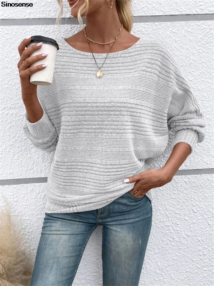 Maglioni autunnali da donna Camicie girocollo a maniche lunghe Pullover Maglioni in maglia a costine Top Y2K Maglioni tunica per data di viaggio quotidiano da strada