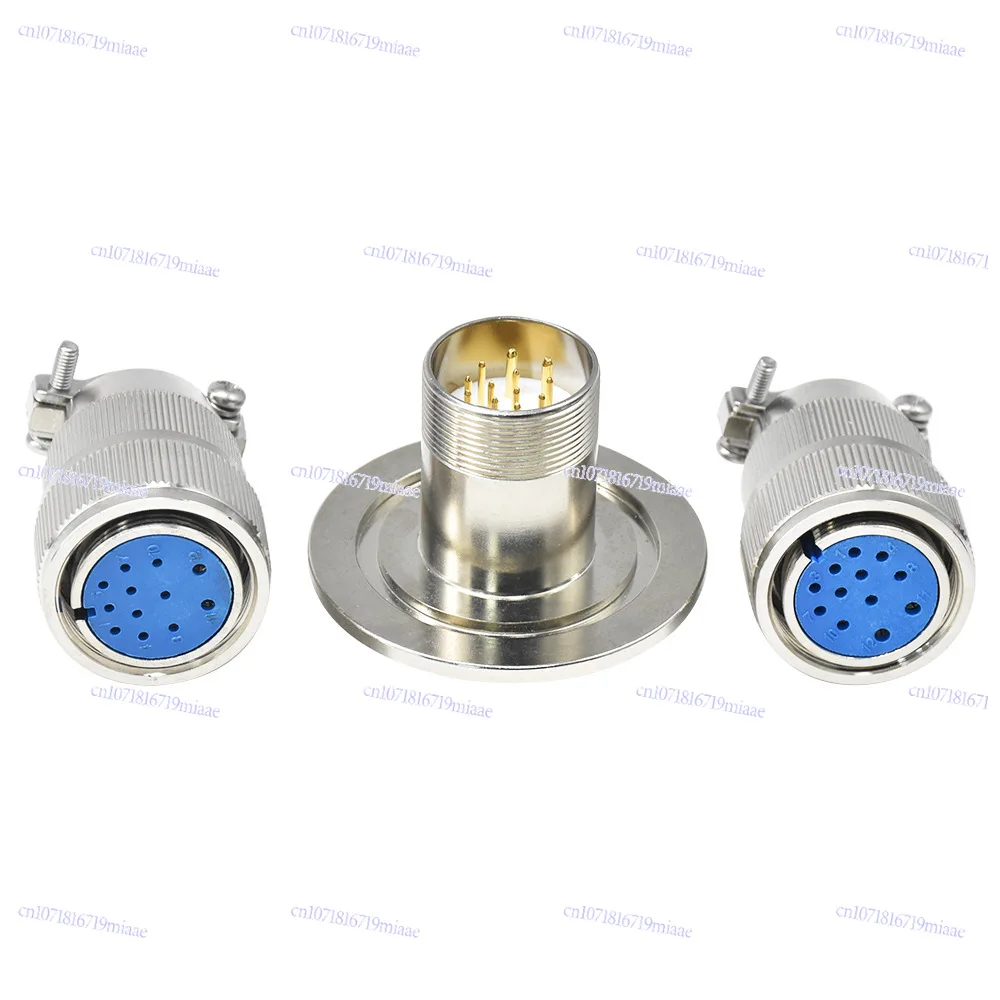 Vacuum Aviation Plug Through-Wall Air Sealed KF40 Glass Sintered 304 Stainless Steel Feed-Through Mounting Connector