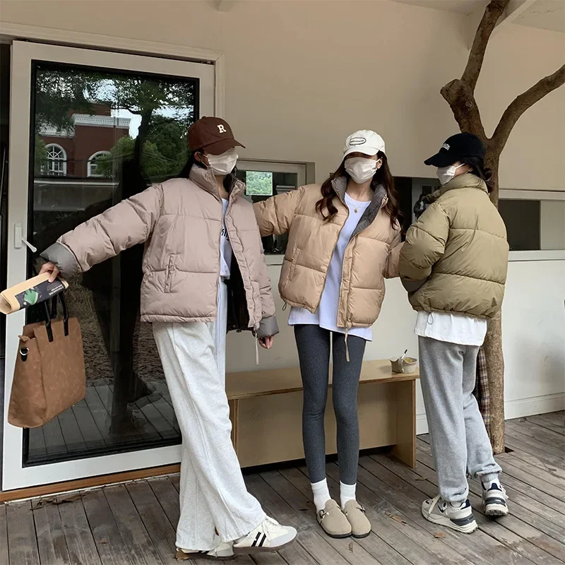 Patchwork Puffer Jacket Women Parkas Winter Quilted Jacket Oversized Coat Streetwear Warm Korean Chic Outerwear Crop Tops New