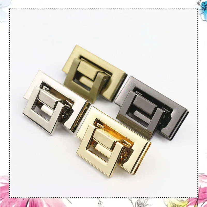 

10Pcs 45x20mm Rectangle Metal Twist Turn Lock Buckles Bag Handbag Purse Closure Decor Clasp DIY Replacement Hardware Accessories