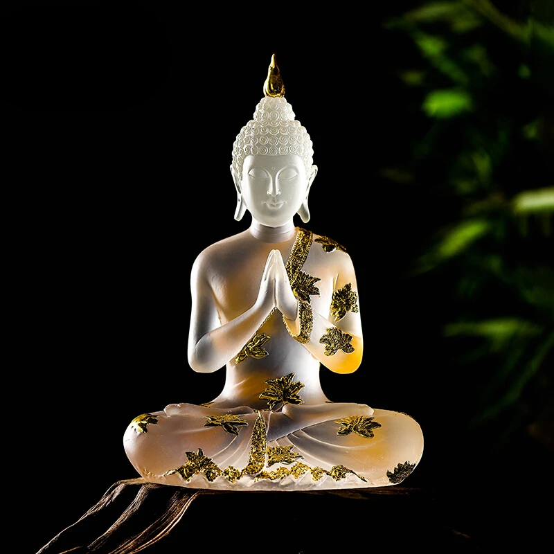 Thai style ornament Zen Buddha statue Thai decoration living room tea room glazed Rulai Sakyamuni