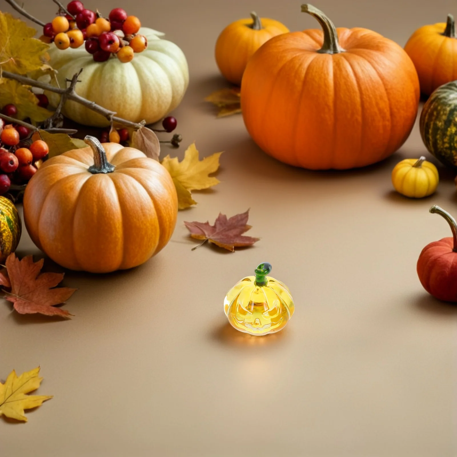 

White Mini Crystal Pumpkin: Intricate Fall Decor for Desktop Cabinet Window Display Holiday Seasonal Home Aesthetic Appeal