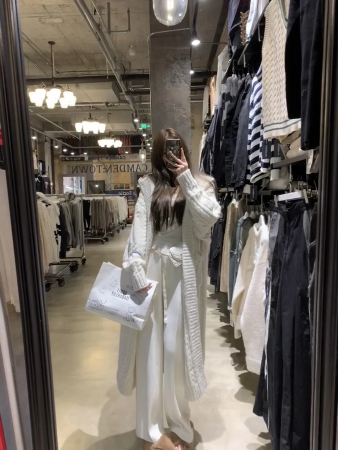 Manteau coréen tricoté mi-long pour femme, ample, paresseux, doux, Cardigan ouvert, Long, nouvelle collection automne hiver