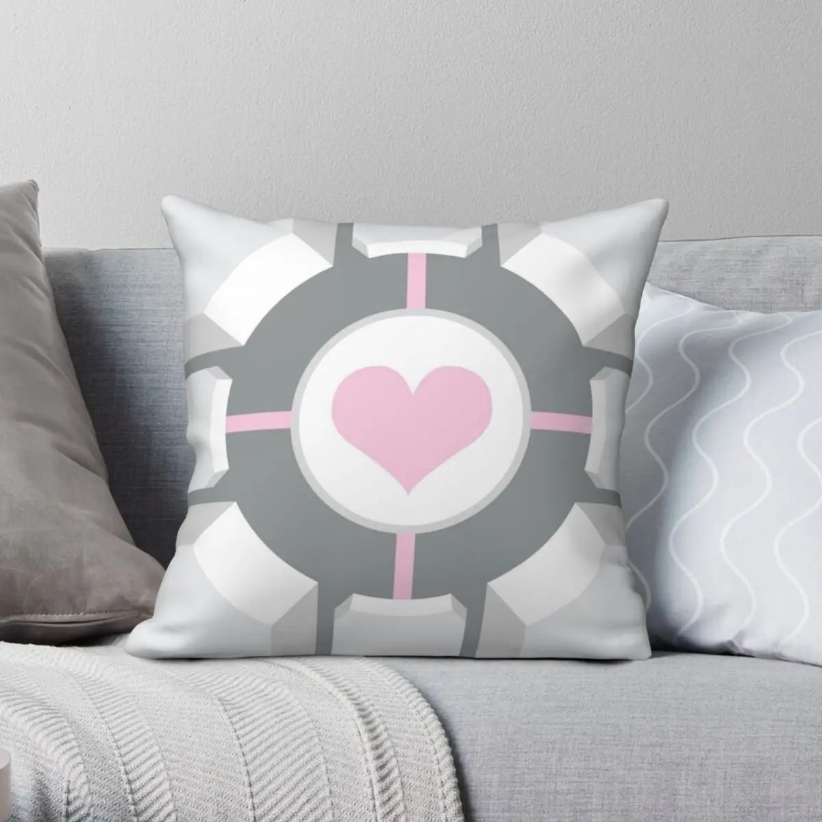 

Cute Portal Companion Cube Square Pillowcase Polyester Linen Velvet Pattern Zip Decor Sofa Seater Cushion Cover