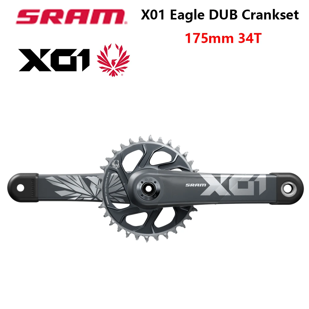 SRAM X01 Eagle DUB Crankset Carbon Crank Arm Mountain Bicycle Chainwheel 175mm 34T