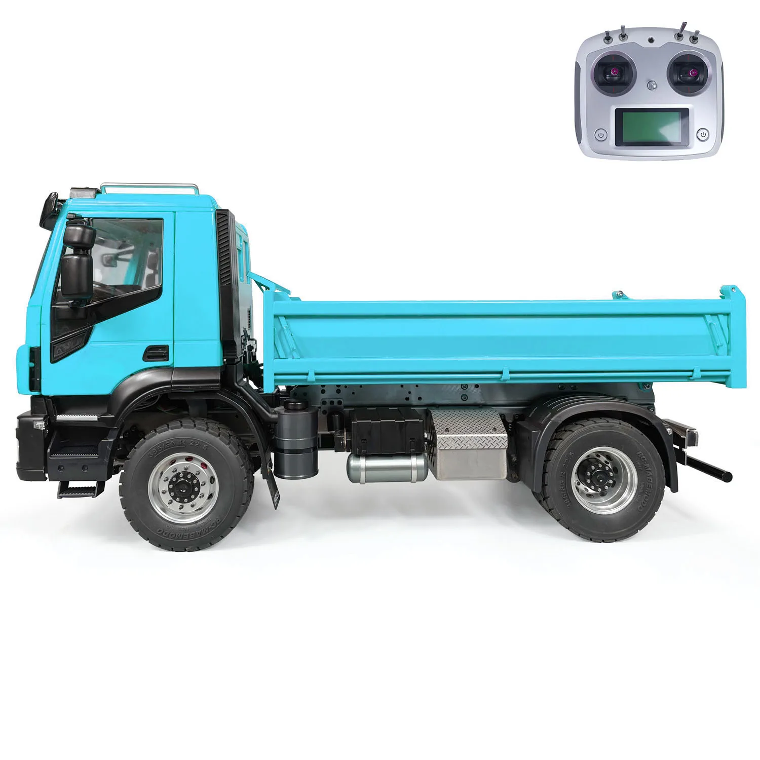 

4x2 1/14 RC Hydraulic Dumper Truck Metal 2-speed Remote Control Tipper Car Model with Sound Light Set RC Toy TH23643
