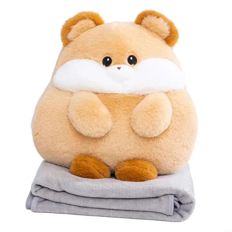 Lovely Capybara Hamster Throw Blanket With Removable Pillow Insert Machine Washable Lightweight C7AC