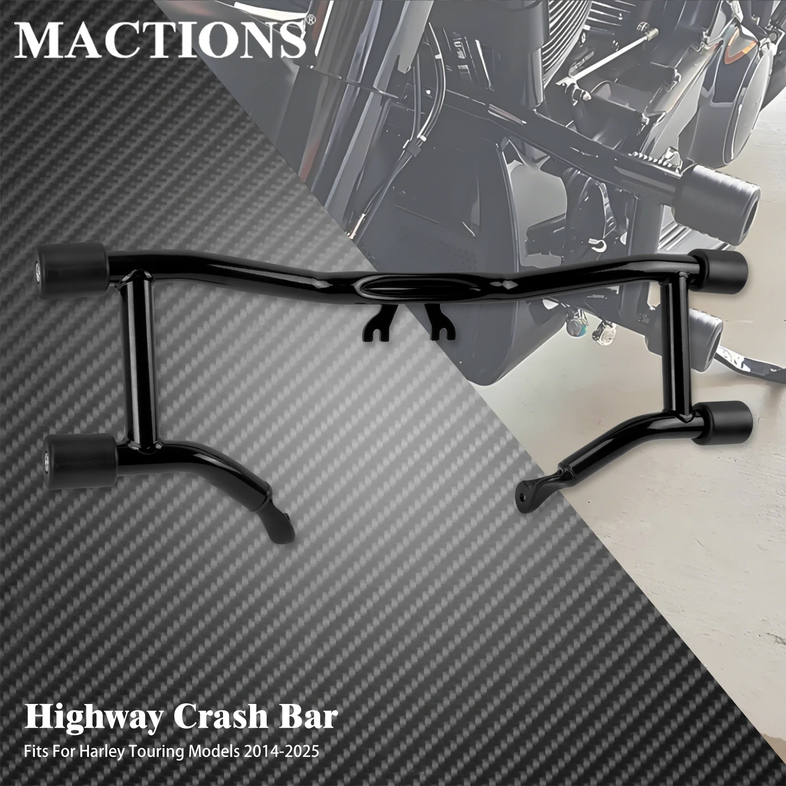 Motorcycle Front Engine Bumpers Guards Highway Footpeg Bar Bumper For Harley Touring Road King Street Electra Glide 2014-2025