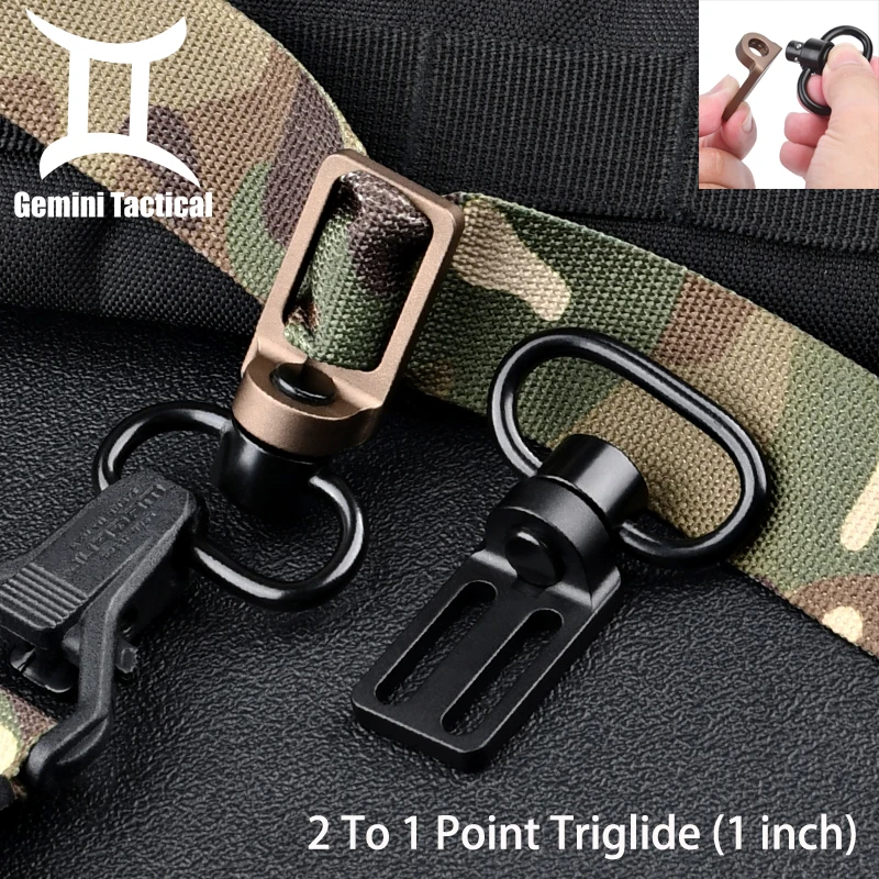 

Tactical 2 To 1 Point Triglide Swivel Base Convertible QD Sling Conversion Adaptor 1 Inch Qd Quick Detach Release Rotation Mount