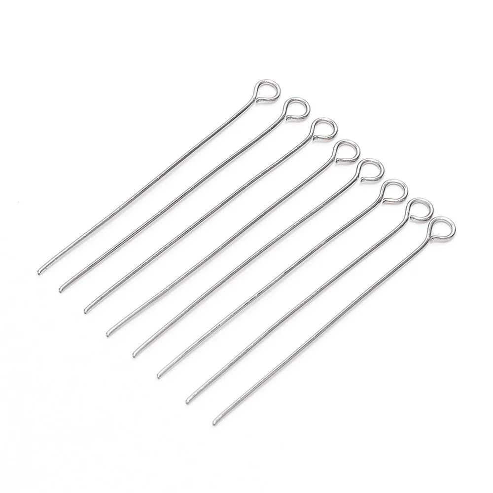 

100pcs/Pack Stainless Steel 15-70mm Silver Flat Head Pins For Handmade DIY Jewelry Making Headpin Findings Accessories