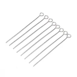 100pcs/Pack Stainless Steel 15-70mm Silver Flat Head Pins For Handmade DIY Jewelry Making Headpin Findings Accessories