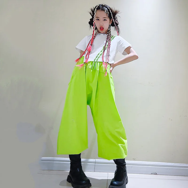 Girls' Summer Loose Pants Street Dance Jazz Big PP Pants Children's Hip Hop Nine Point Training Harlan Pants Trendy