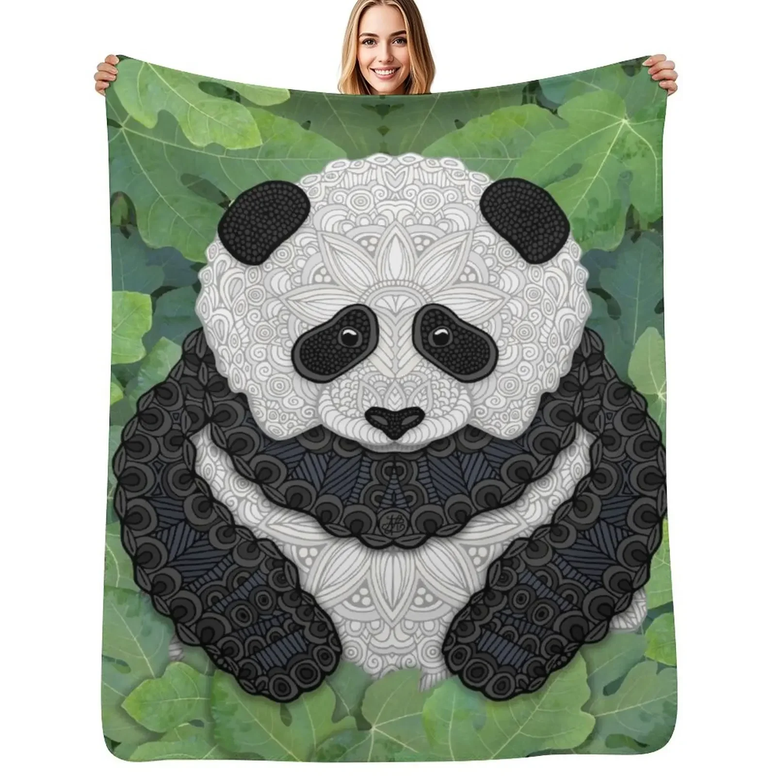 

Little Panda Throw Blanket funny gift Summer Beddings Cute Plaid Camping Blanket