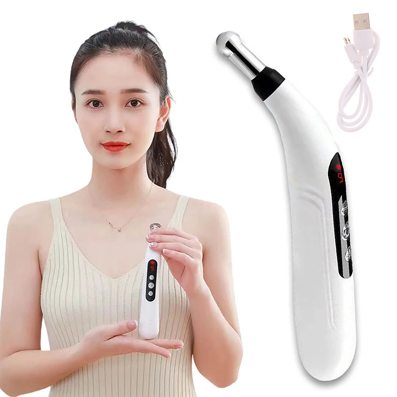 5 Heads Electronic Acupuncture Pen Neck Leg Face Electric Acupuncture Meridian Pen Massager For Body Relaxation