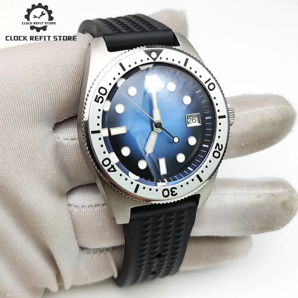 Luxury 38mm automatic light blue men\'s mechanical AR blue film sapphire watch luminous Japan NH35 stainless steel watch