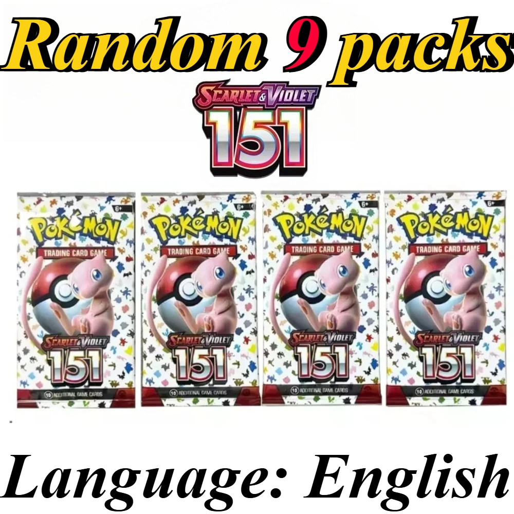 9 Packungen Pokémon-Kartenpakete Bright Stars Prismatic Evolutions, PALDEAN FATES, Englische Erweiterungspakete, Battle Transaction Card Geschenkset – Detail 12