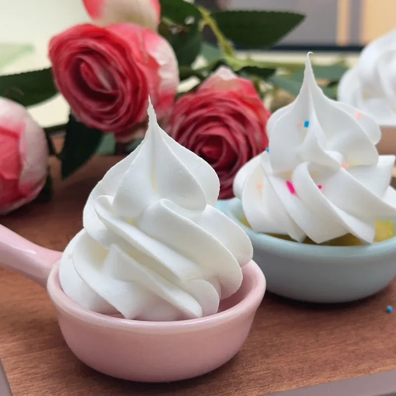 Simulation Ice Cream Artificial Cream Head Model Fake Cake Sundae Decorations Dessert Shop Window Display Samples Photog Props