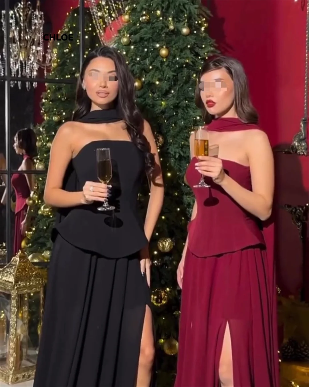 Off-shoulder galajurken 2025, luxe dames elegante feestjurk, vrouw 2025, lijn A-avondjurk, op maat gemaakte sjaal, gewaad Soiree