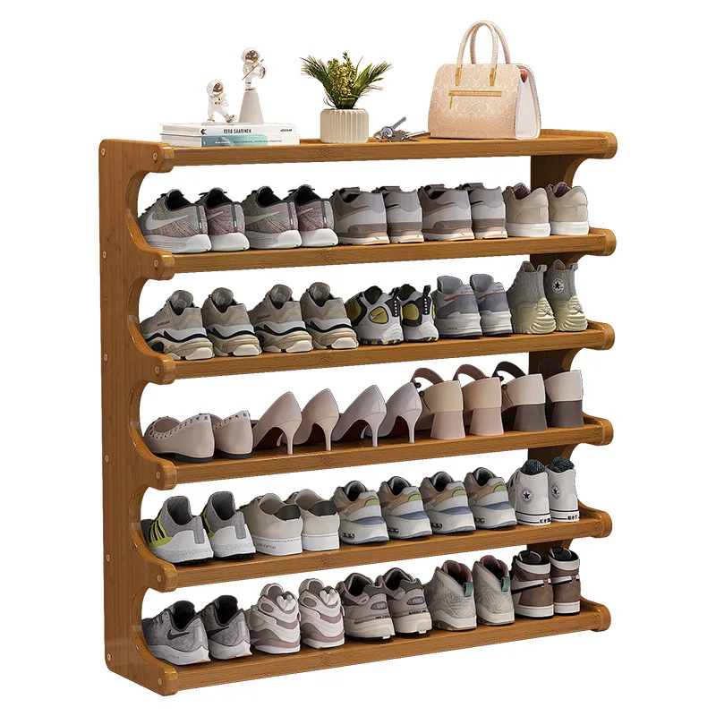 Simple shoe rack multi-layer household door small narrow shoe cabinet storage artifact Nanzhu shoe