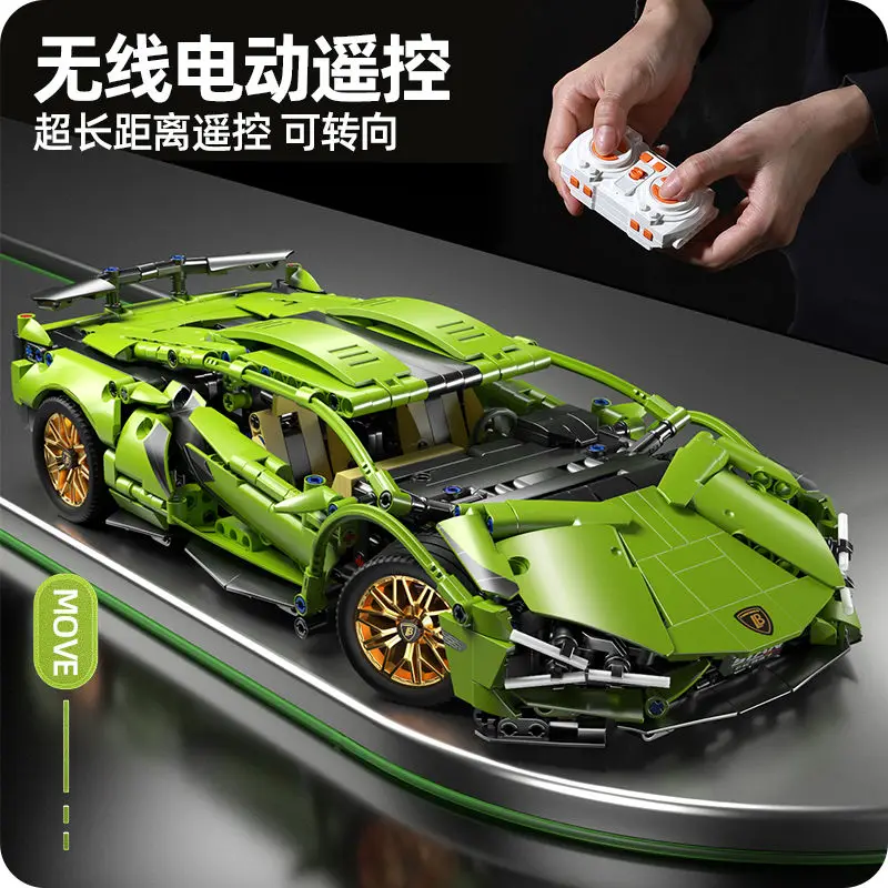 

The new 1:14 building block sports car RC remote control sports car model building block car toy birthday gift Christmas, gift