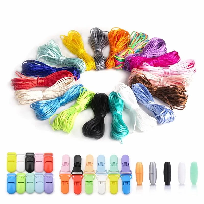 LOFCA Wholesale 20m/lot Nylon Cord Colorful For Teething Necklace Making Toy DIY Accessary String Bracelet Pacifier Clip Chain