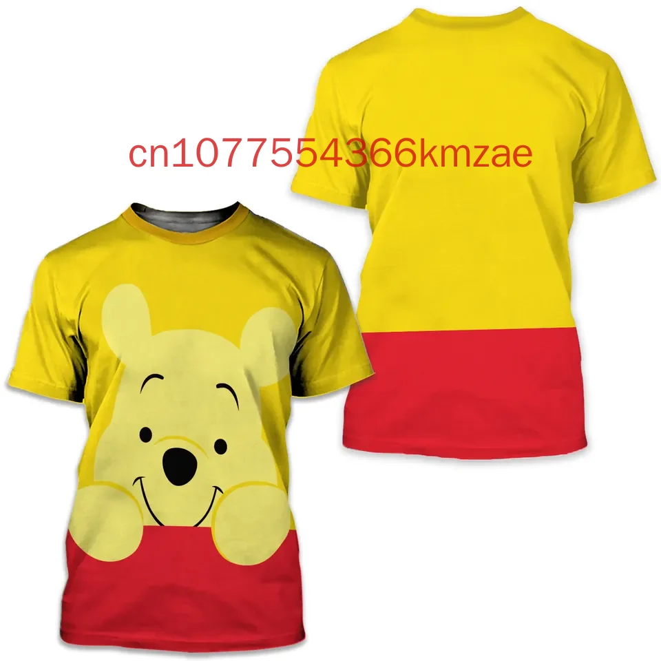 

Футболка Disney Pooh на Хэллоуин, 2300, новая летняя повседневная уличная футболка с 3D принтом Harajuku и круглым вырезом, мужская, женская и детская футболка