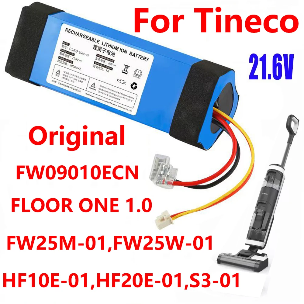 Image of 100% Original 21,6 V Batterie Für Tineco FLOOR ONE 1,0 FW25M-01 FW25W-01 FW09010ECN HF10E-01 HF20E-01 S3-01 Batterien Zubehör