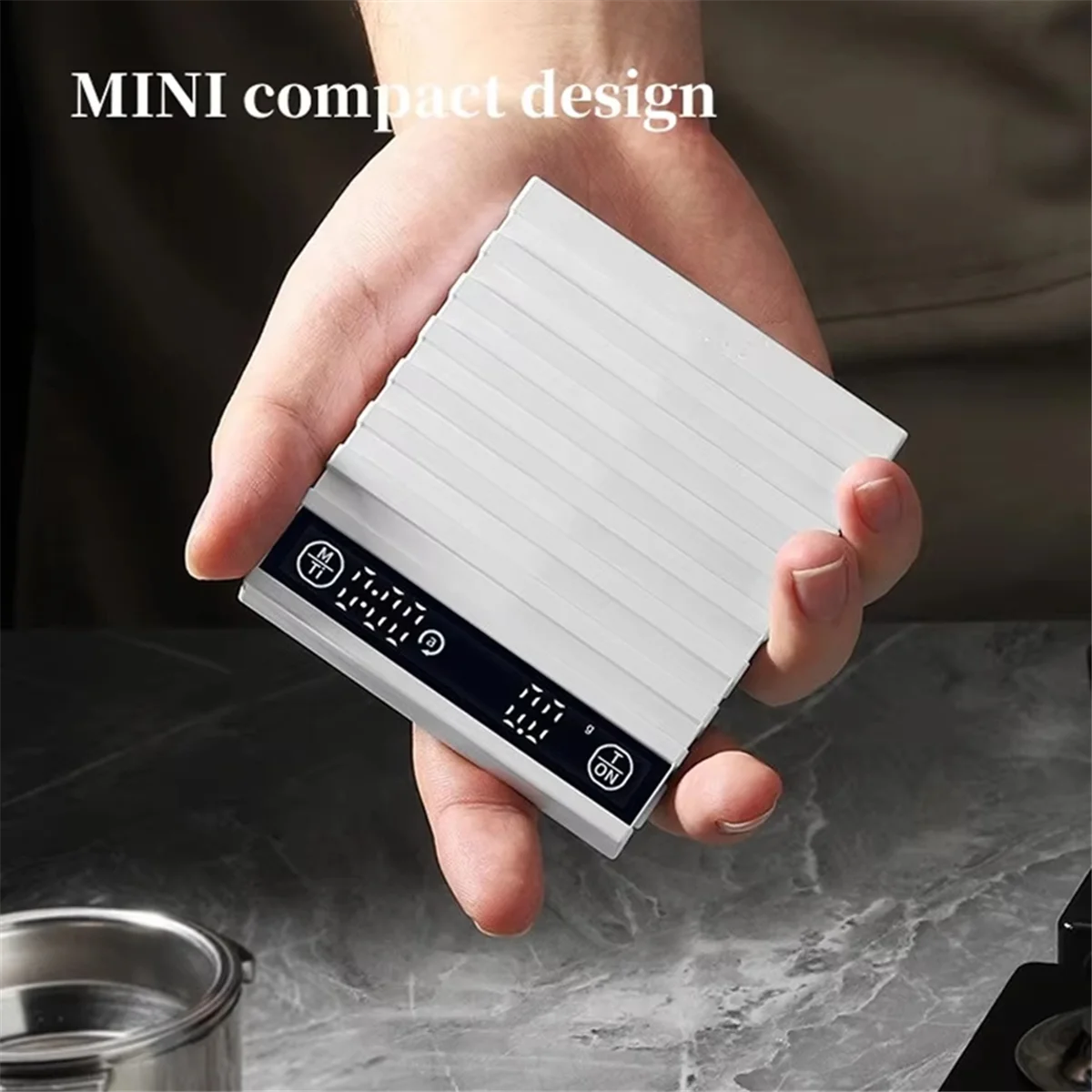 ميزان القهوة الإلكتروني SEMOIC Precision 2kg/0.1g مع وسادة مقاومة للماء وشحن USB وشاشة LED ومؤقت للاستخدام المنزلي