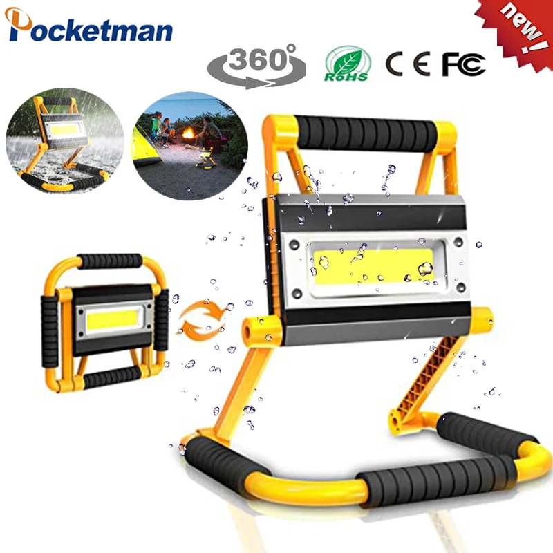 

380W COB LED Work Spotlight Waterproof Searchlight Emergency Light Work Lamp for Job Site Lighting Camping Hiking Car Repairing