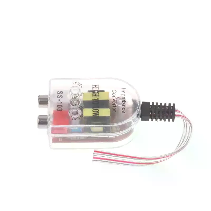 1/3Pcs High To Low Level Audio Output  Adapter Car Subwoofer Impedance Converter Uncharged Power Mode Car Audio Accessories