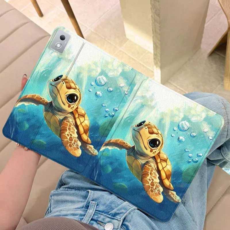 

Cartoon Sea Turtle Smile Tablet Case For Legion Xiaoxin Pad Y700 K10 M10 P11 K11 Pro Plus 10.6 11.5 Inch 2021 2023 2025