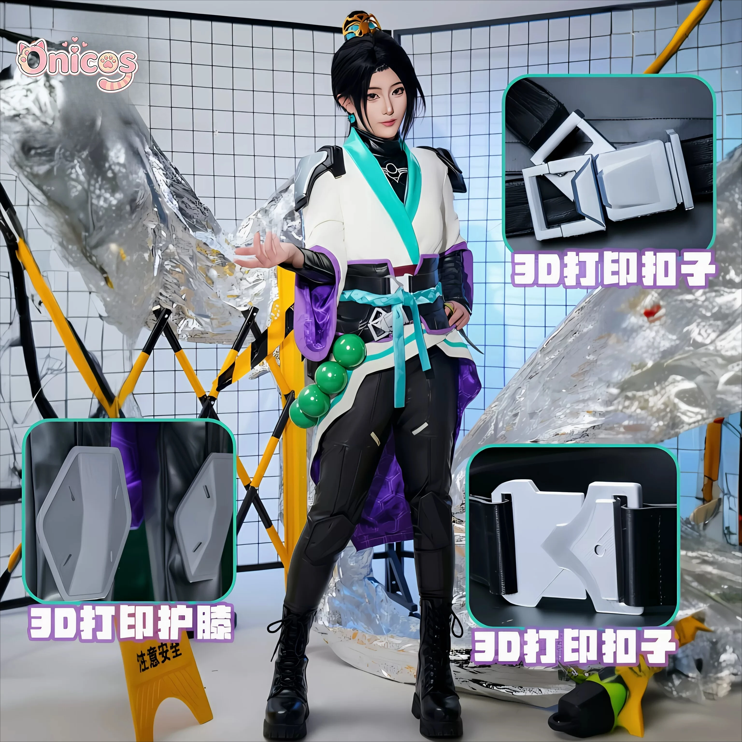 

Valorant Sage Cosplay Costume Game Character Outfit High Quality Suit Full Set with Props Halloween Carnival Comic Con Onicos