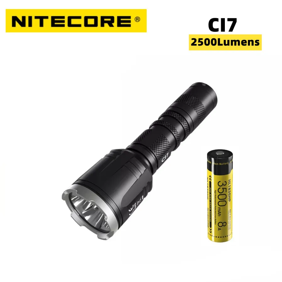 NITECORE CI7 Dual Beam 7000mW Flashlight 9Modes 2500 Lumens XP-G3 S 8x LEDs Tactical IR Torch light Outdoor Camping Hunting