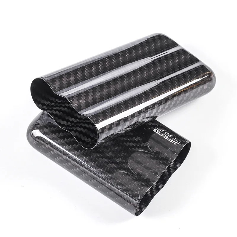 

Portable Travel Carbon Fiber Cigar Humidor Case, Fit 2/3 Ct Outdoor Humidor Cigar Storage Box With Gift Box