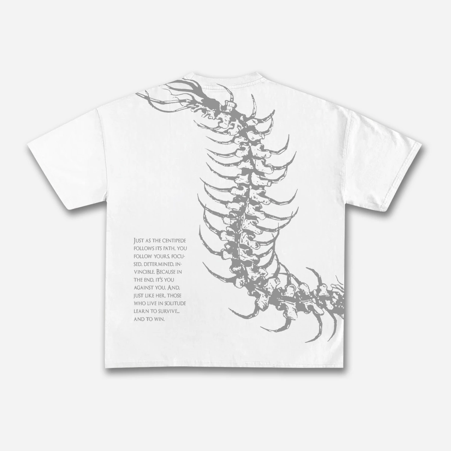 Vintage Dark Centipede Skeletal Graphic T-Shirt Y2K Summer Short Sleeve Oversize Casual Tee for Men And Women Print