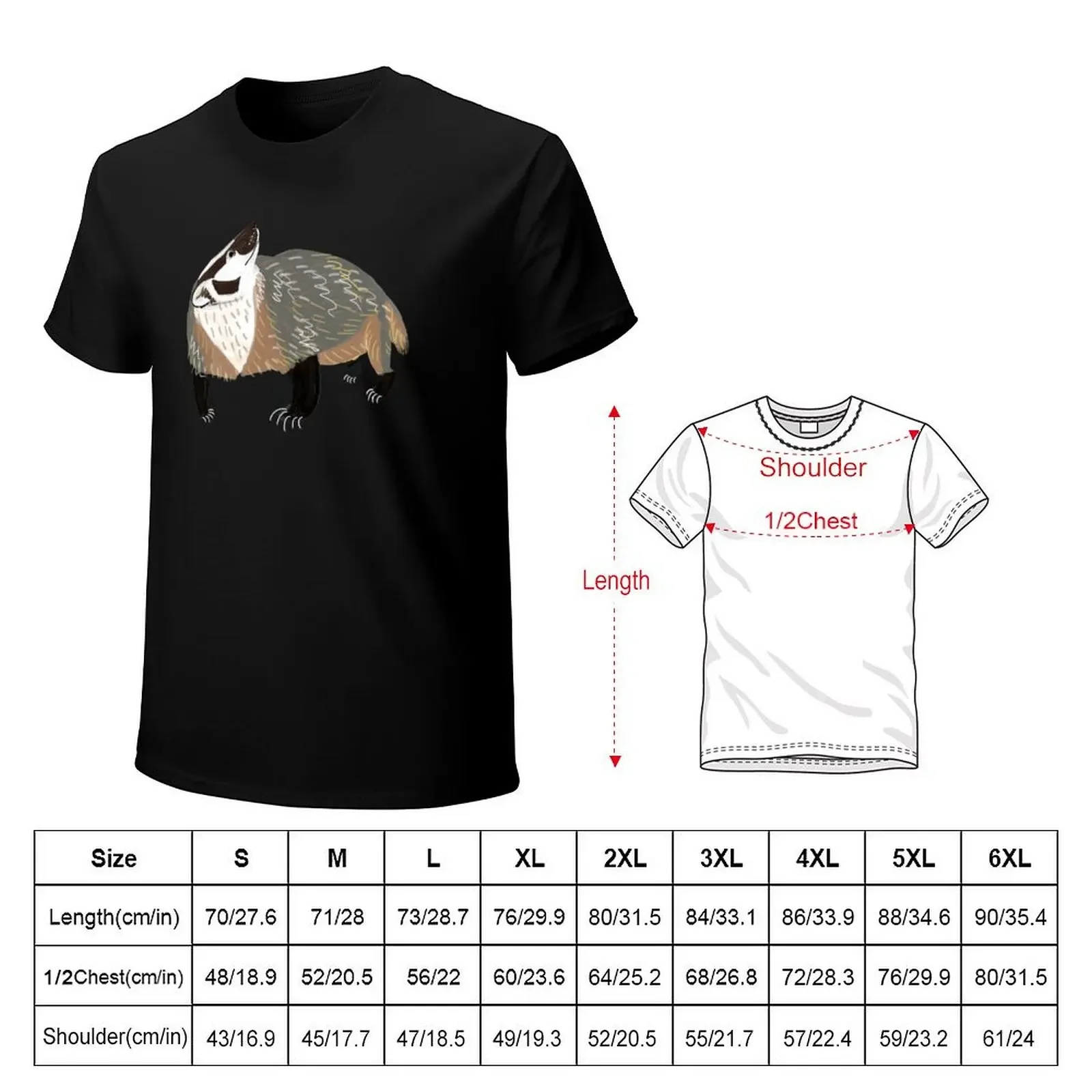 Western American Badger T-Shirt plain customs oversized t shirt customizeds cotton t shirt men