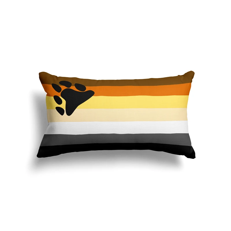 Aertemisi 20'' x 12'' International Bear Brotherhood Flag Pride Rectangular Throw Pillow Cushion Covers Pillowcases 50cm x 30cm