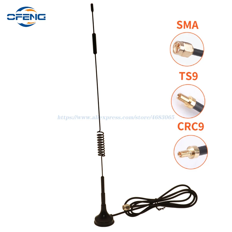 

2G 3G 4G LTE Magnetic Antenna TS9 CRC9 SMA Male Connector 700-2700MHz 12dBi GSM External Router Antenna 1M DIY