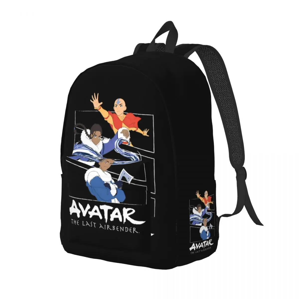 Avatar The Last Airbender Group Panels Cool Backpack Lightweight High School Work Daypack for Men Women Laptop Canvas Bags