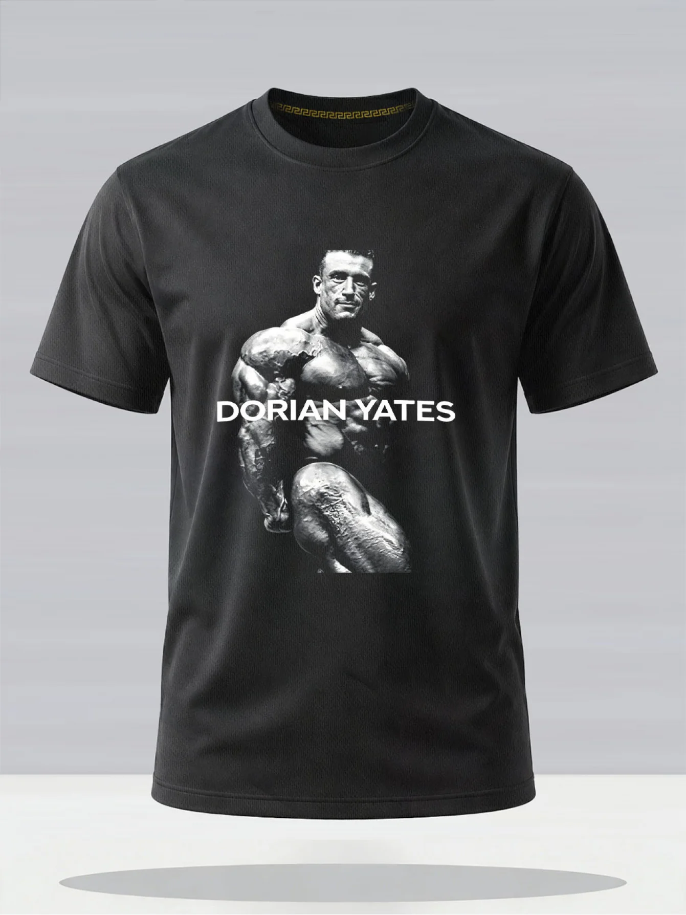 Bodybuilding Legend Dorian Yates Black and White Portrait Print Mesh T-Shirt, Men's Quick-Dry Breathable Cooling Sports Top