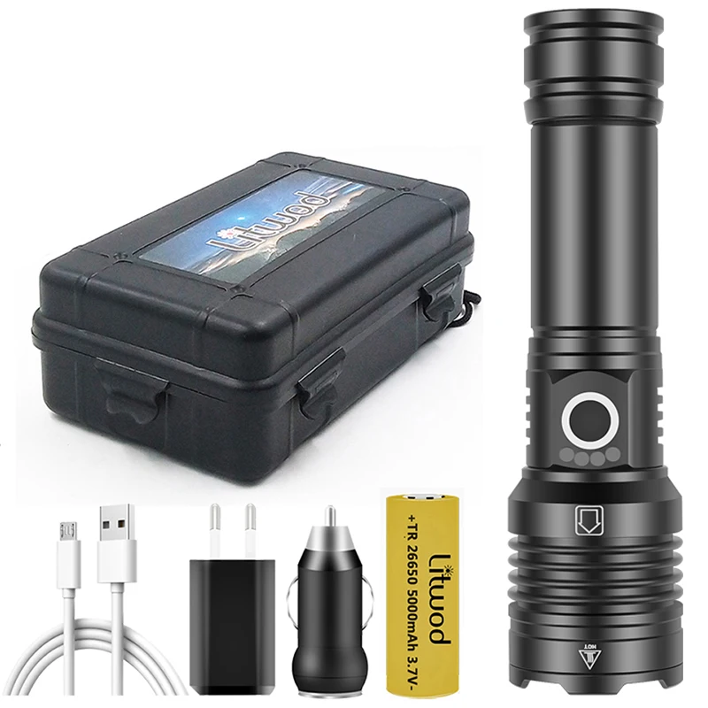 

XHP160 16-core Super Bright 1000,0000LM Led Flashlight Usb Rechargeable 18650 26650 AAA Battery Zoomable Torch Lantern