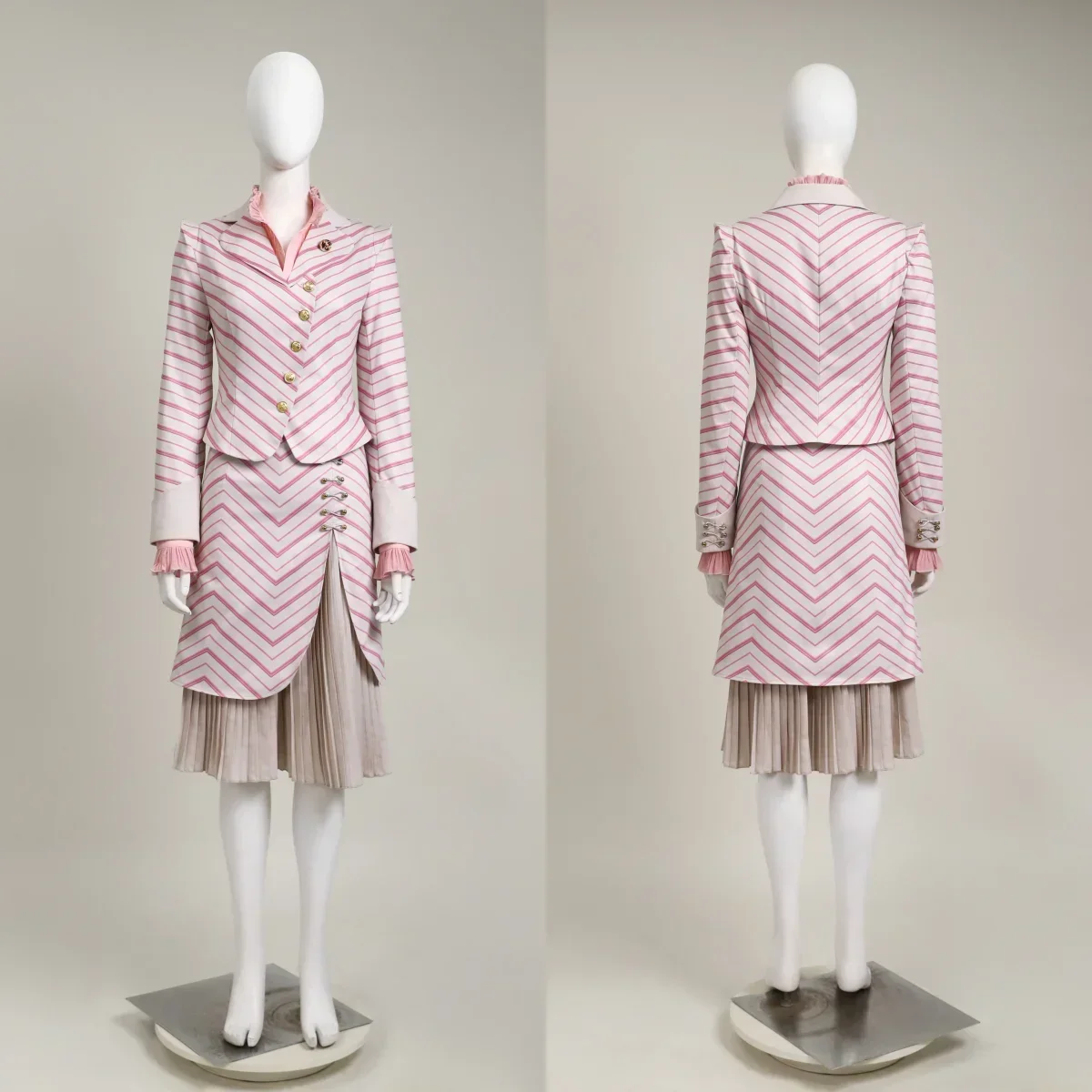 

Disguise Witch Glinda Elphaba Cosplay Costume Pink Striped Glinda Dress Halloween Comic Con Party Woman Anime Suit Custom Made