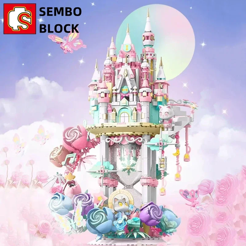 SEMBO Dream Castle Building Blocks Large Size Assembly Model Children's Toys Christmas Gifts Girls Ornaments Room Decoration